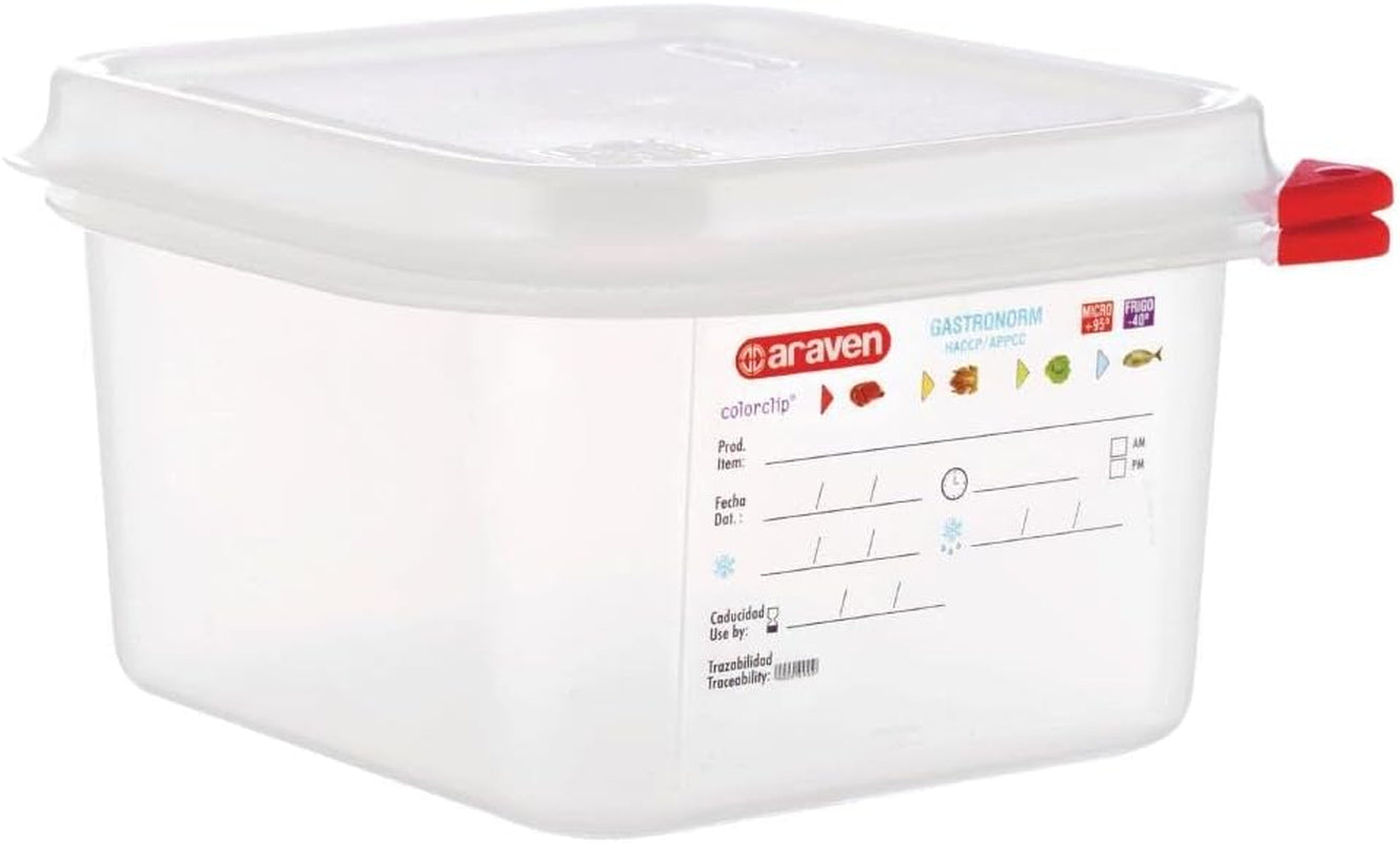 03350 PP Matbehållare GN med lock, 1,1 l, 65 mm (4 st) Matförvaringslådor Naty Shop 1,7Ltr