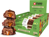 MaxiNutrition Krämig vegansk proteinbar med choklad, jordnötter och kola 12x45g - vegansk proteinbar, 18% protein, 8,3g per bar, låg sockerhalt (0,9g), inget tillsatt socker, inga konstgjorda smakämnen