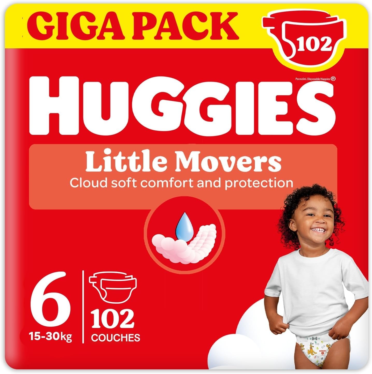 Huggies Babyblöjor Little Movers, Disney Design, storlek 6, 102 Count (3 x 34), månadslåda