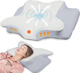 NVKHG Memory Foam Kudde Ergonomisk nackkudde Huvudkudde, Memory Foam Kudde Huvudkudde för sido-, rygg- och magsömn för att förbättra sömnkvaliteten, 60X41X13/11Cm cervikala ortopediska kuddar Naty Shop Grå Vit