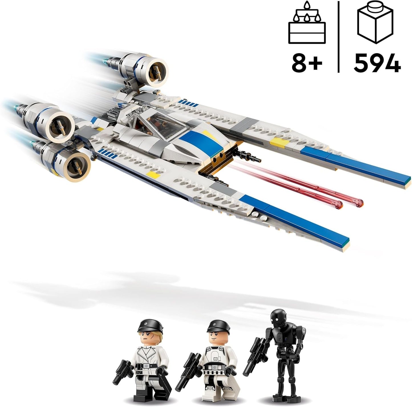 LEGO Star Wars 75399 Rebel U-Wing Starfighter - Leksak med swing wing-funktion och 3 minifigurer inklusive Cassian Andor och K-2SO droidfigur - Present till pojkar i åldern 8+ och Andor-fans säsong 2 Byggset Beuche den LEGO-Store