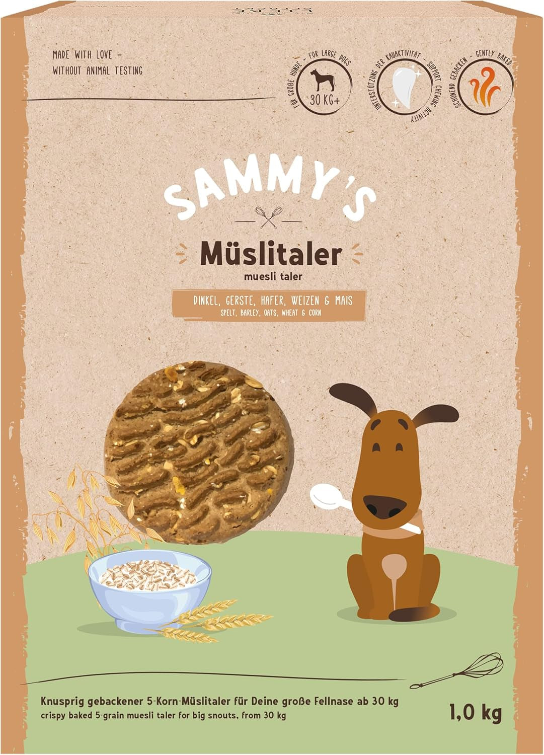 Sammy´S Müslitaler | Knusprig Gebackene Hundesnacks | 5-Korn-Müslitaler Für Deine Große Fellnase (Ab 30 Kg) | 1 Kg Cereals Naty Shop Standardtitel