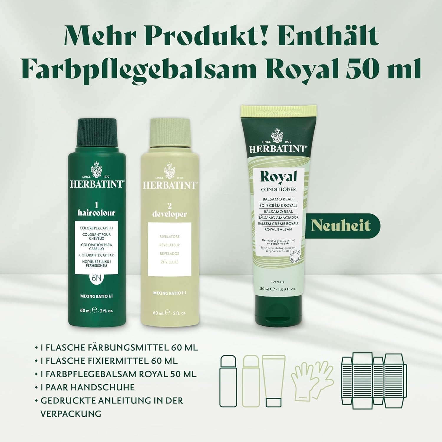 Permanent hårfärgningsgel 6N mörkblond - 170 ml I Ammoniakfri, 100 % täckning av grått hår I Testad på känslig hud, med 8 växtextrakt Hårfärgning Naty Shop