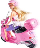 Simba 105730282 - Steffi Love Chic City Scooter, Steffi med Rosa Scooter med hjälm och hjälmfack, Modedocka, 29cm, För barn 3+