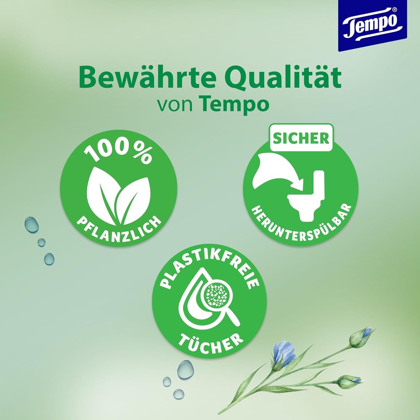 Tempo "Gentle & Caring" toalettservetter - Megapack - 16 paket med 42 våtservetter - Duo Pack - med naturlig kamomill - toalettpapper, dermatologiskt testad och neutral mot hudens Ph