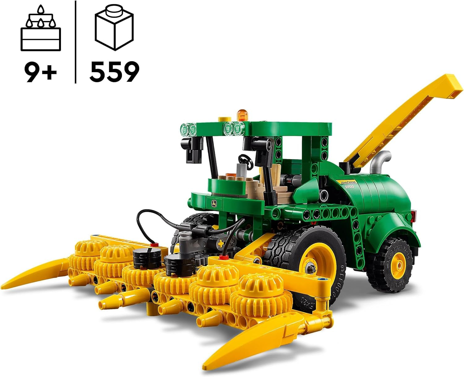 LEGO Technic John Deere 9700 vallskördare Barn leksakstraktor Gårdsset Fordonsmodell med realistiska funktioner Present för pojkar och flickor 9 år gamla 42168 Byggset Besuche den LEGO-Store
