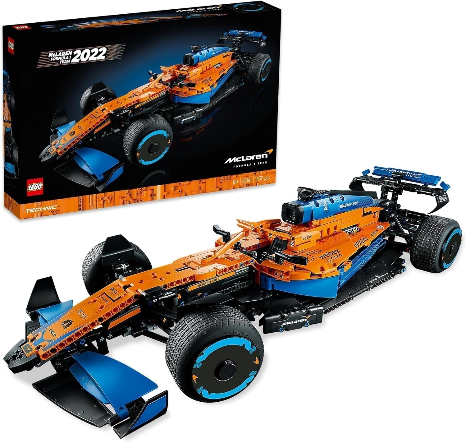 Lego Technic Mclaren Formel 1 Racing Car - F1-modell för vuxna med V6-motor och styrning - Present till motorsportfantaster och samlare - 42141 Byggset Besuche den LEGO-Store Singur