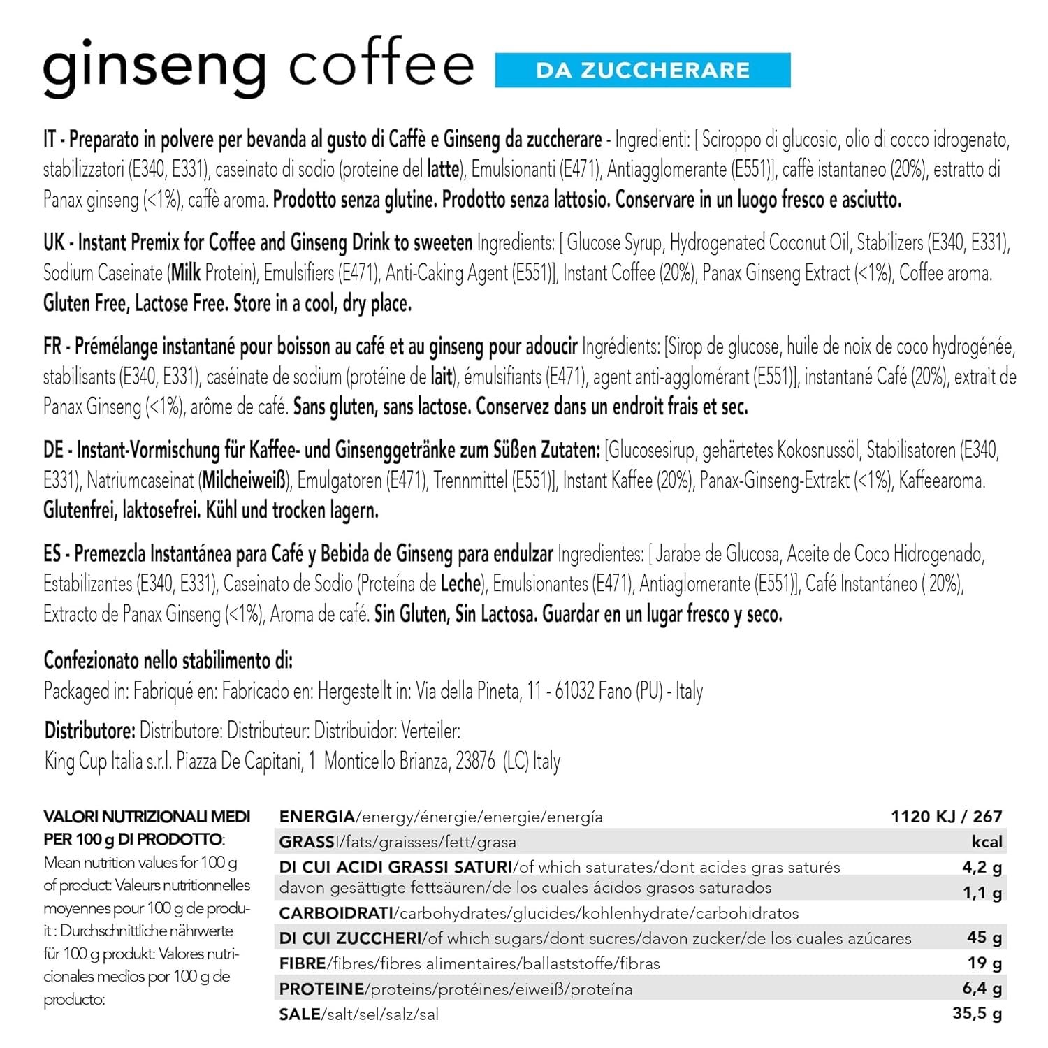 - 5 förpackningar med 10 Zuckerfreier Ginsengkapslar, 50 kapslar 100% kompatibla med Nespresso-System von Ginseng Drink, glutenfri och Lactosefrei