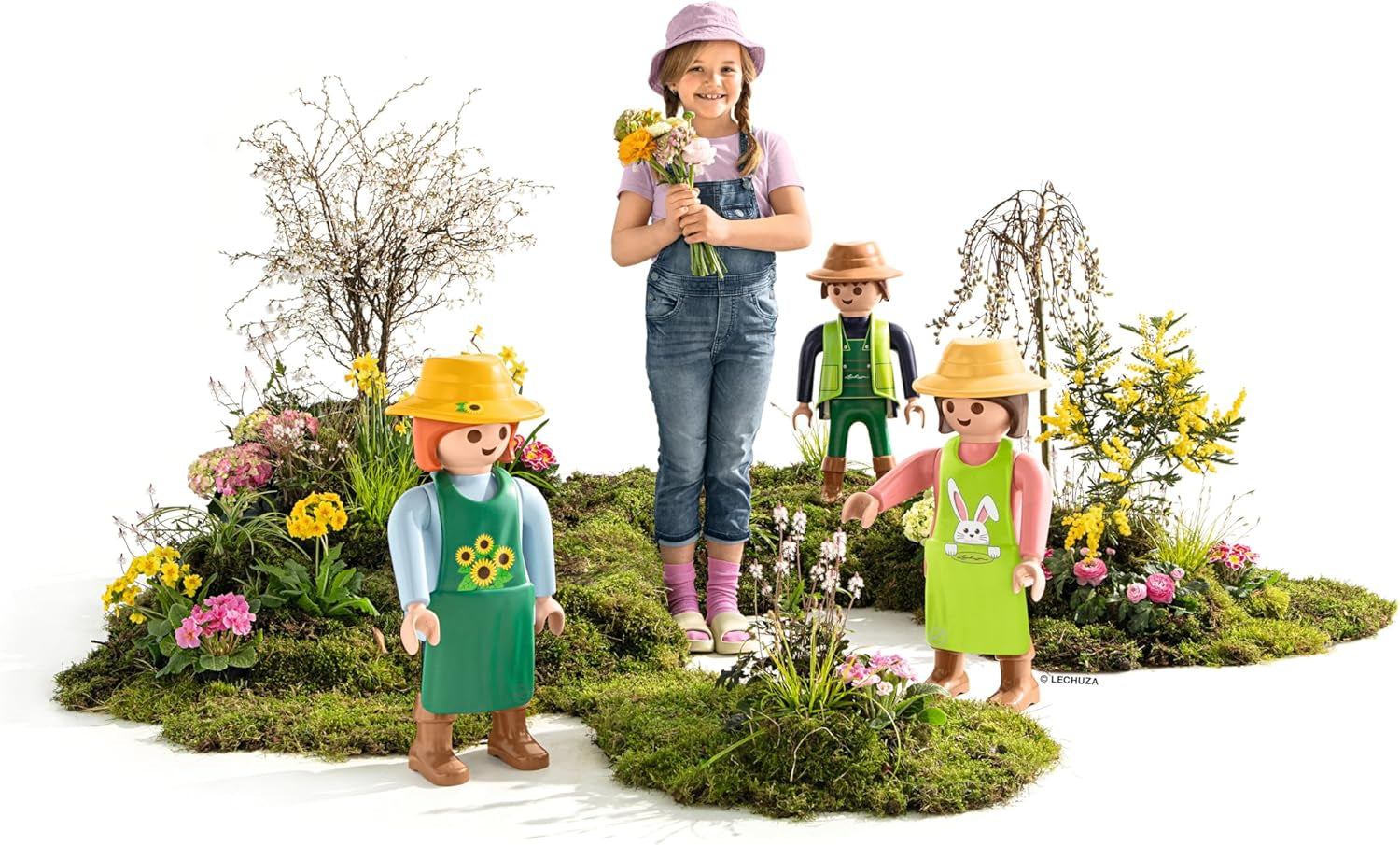 LECHUZA Gardener 2021 - Solros (62,5 cm), grön/ljusblå