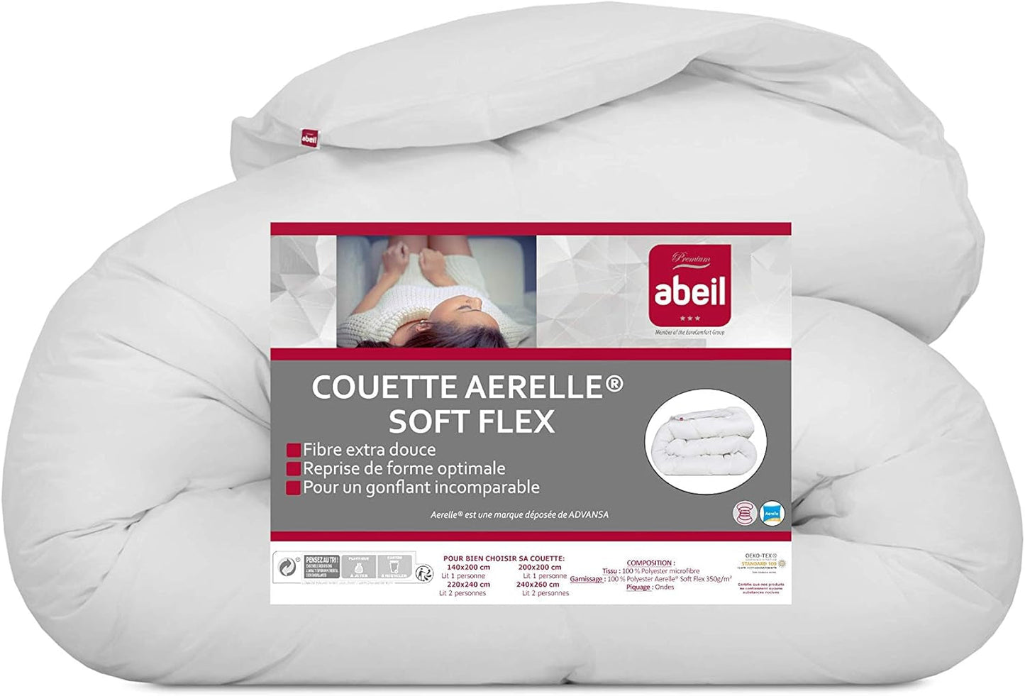 Soft Flex täcke, polyester, vit, 240 X 260 cm Naty Shop täcken och täcken 240 X 260 cm