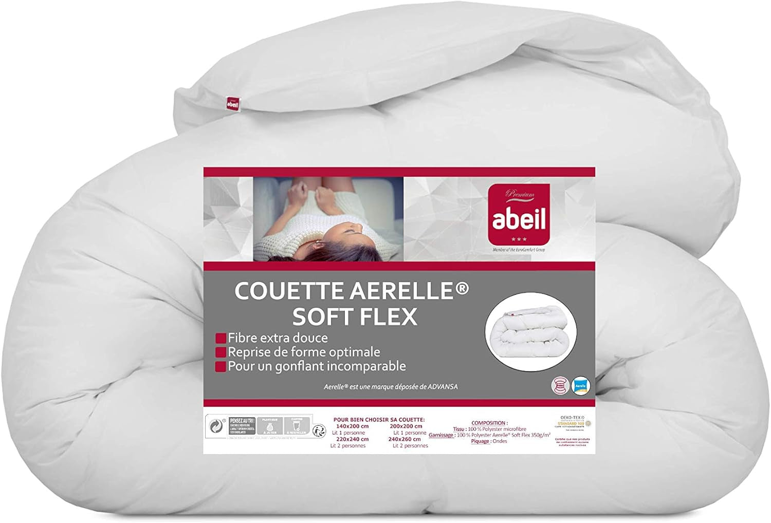 Soft Flex täcke, polyester, vit, 240 X 260 cm Naty Shop täcken och täcken 240 X 260 cm
