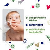 Kindii Natural Balance våtservetter för bebis – (1 x 60 st.) Våtservetter för bebisar och barn – Skyddande, Aloe Vera, Delikat doft – 60 st.