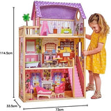 Kidkraft Kayla dockhus i trä med möbler och tillbehör, 3-nivå lekset för 30 cm dockor, leksak för 3 år gamla, 65092 - exklusivt på Amazon Dollhouses Naty Shop