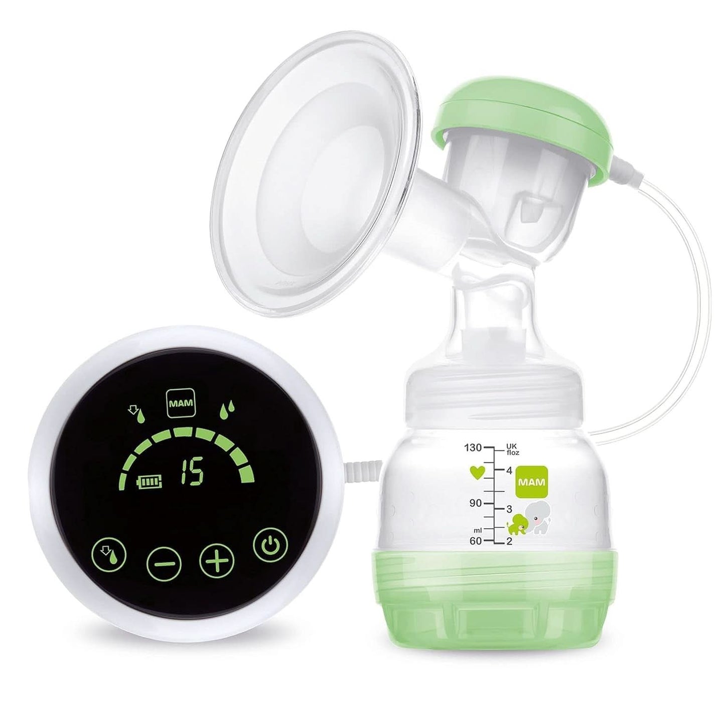 MAM handbröstpump - bekväm och kompakt bröstpump för bröstmjölk som innehåller 1 anti-kolikflaska MAM Easy Start Tillbehör Mat och amning Baby Naty Shop 2 i 1 bröstpump