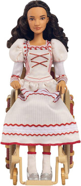 Mattel Wicked Nessarose modedocka och tillbehör, inklusive rullstol, med lockigt brunt hår, olika poser och avtagbar balklänning, HXY36