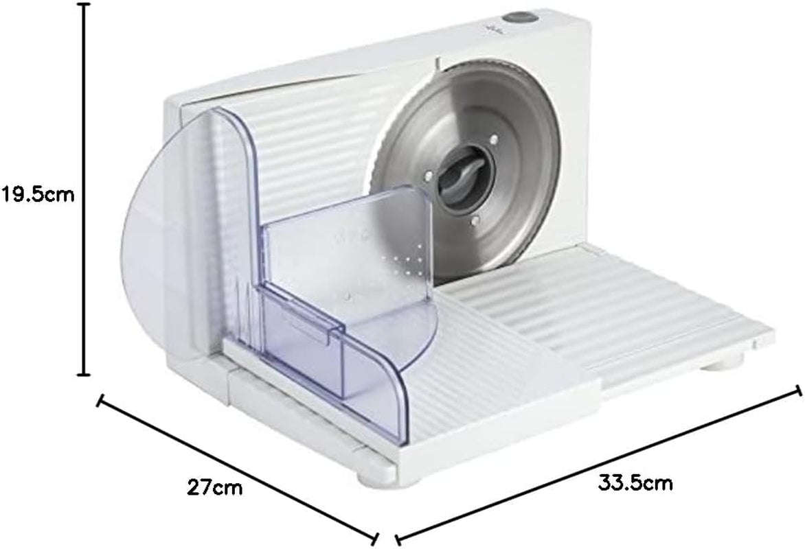 JECF0300 Kompakt elektrisk skärmaskin, avtagbart blad i rostfritt stål, diameter 170 mm, tjocklekskontroll 0 till 15 mm, 150 W Naty Shop rivjärn och skärmaskiner
