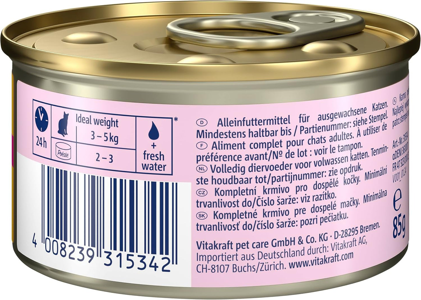 Vitakraft Poésie Mousse, våt kattmat, luftigt skum, med kyckling, utan tillsatt socker eller spannmål (12 x 85g)