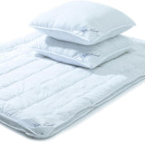 Aqua-Textil Soft Touch Set för barn Täcke 100 X 135 Cm 250G och 350G med kudde 40 X 60 Cm 150G Täcke 4 säsonger Klimatkontroll Oeko-Tex Täcken och täcken Naty Shop 200X200 Cm + 2X C 80X säsong