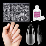 Korta lösnaglar Ballerina 500st lim på 12 storlekar konstgjorda naglar Korta mjuka gel Heltäckande Nageltips för gelnaglar Korta S