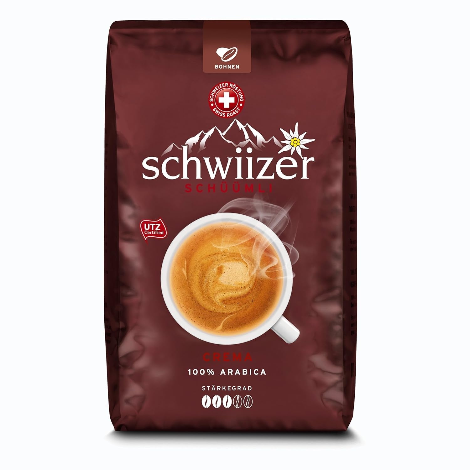 Kaffebönor Schwiizer Schüümli Cream, rostat kaffe, kaffebönor, 3000 g