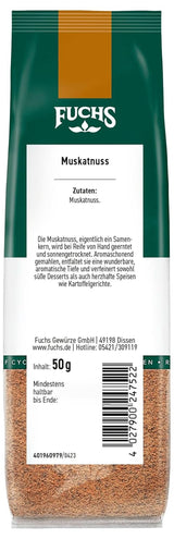 Fuchs - Malen muskotnöt, 50 gram Condimente Naty Shop