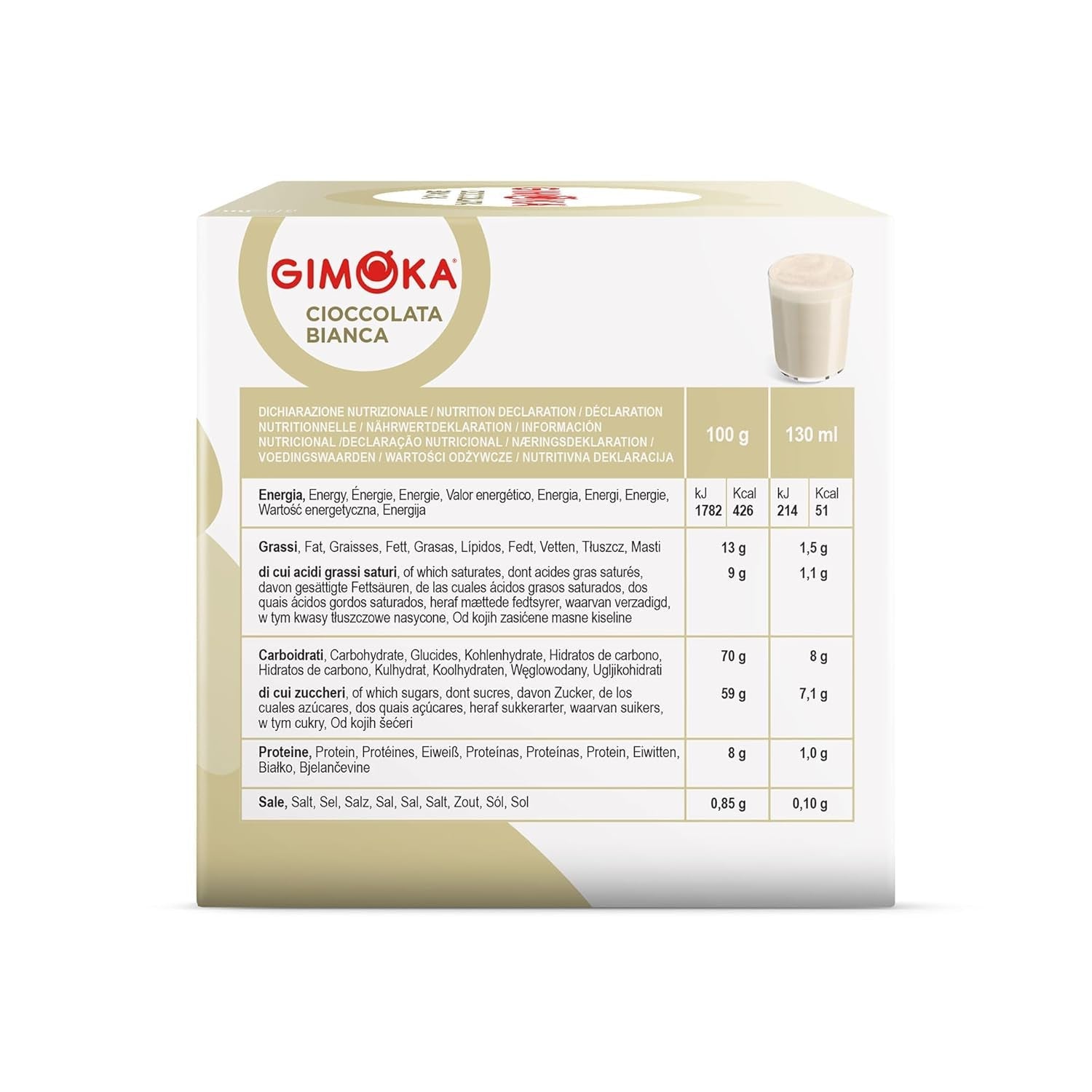 Gimoka Kaffeekapseln, Gesmack WEISSE CHOKOLADE - 48 Kapseln Kompatibel med Kaffeemaschinen der Marke Nescafè* Dolce Gusto*, 48 Stück (3 x 16 Getränke), Hergestellt i Italien
