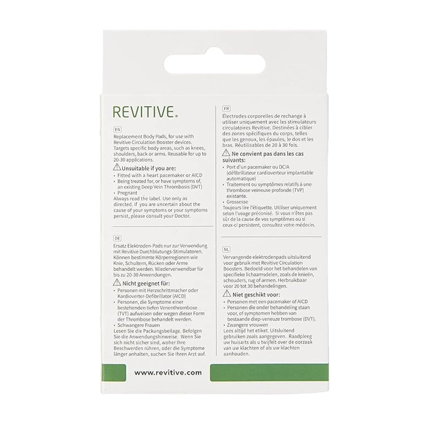 Revitive TENS PADS Stimulator för blodcirkulationen