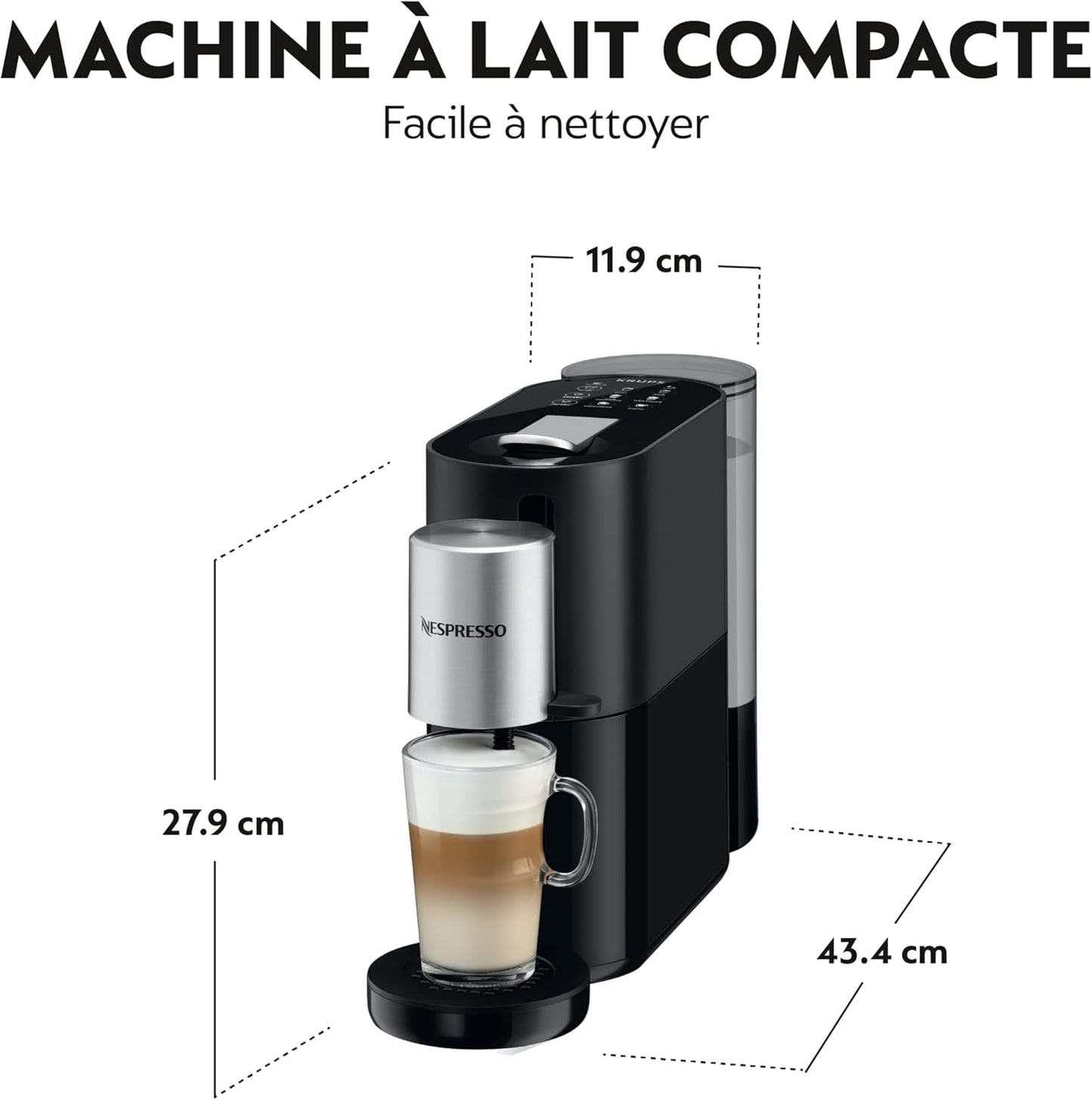 Krups Nespresso Espressomaskin, Kapsel Espressomaskin, Espresso Barista Style, Mjölkskummare, Tillverkad i Frankrike YY4355FD