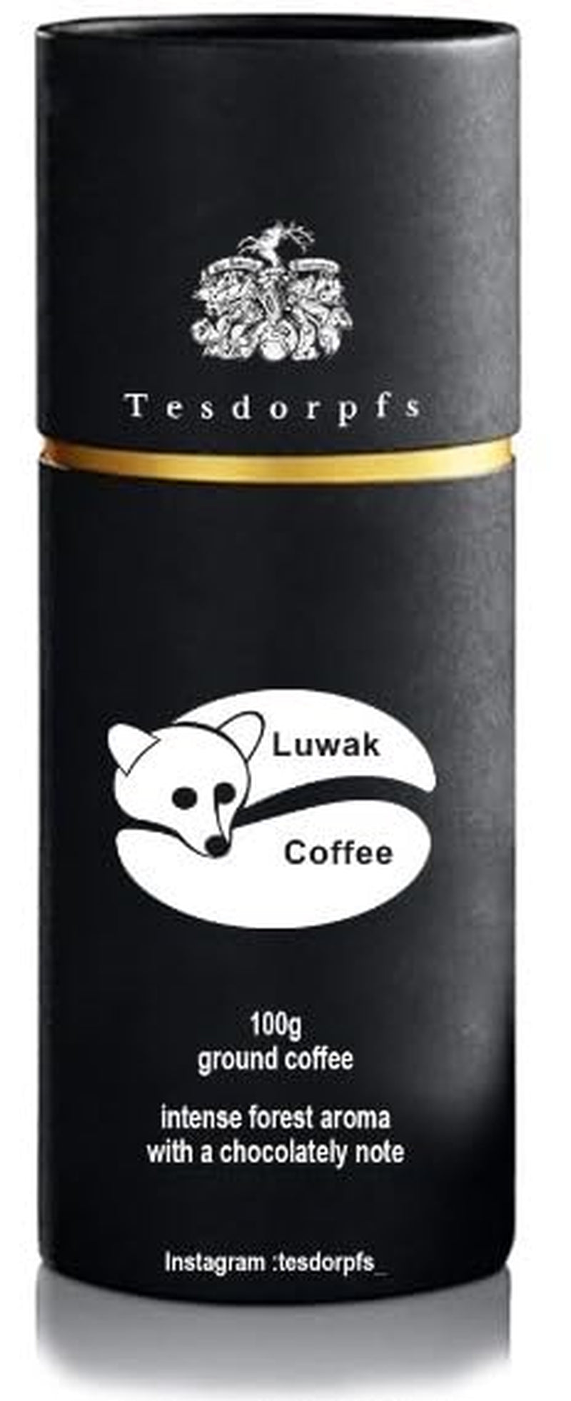 Tesdorpfs 100% Kopi Luwak Arabica Kaffee | City Roast Civet Coffee 100g | Kaffeebohnen oder gemahlen | Kaffespezialität som present till kaffeälskare von Tesdorpf (Ganze Bohnen)