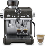 De'Longhi La Specialista Arte EC9155.MB portafilter espressomaskin med kvarn, 8 malinställningar, 15 bar tryck, 3 temperaturinställningar, mjölkskummare, 1550W, 1,7L tank, rostfritt stål/svart, inklusive barista kit