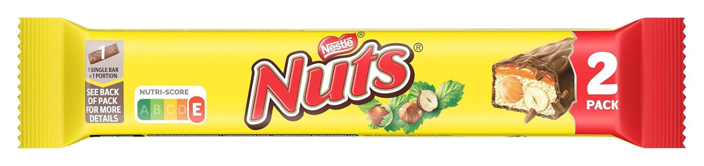 NESTLÉ Chocolate Bars 2Pack, klassikerna med hela hasselnötter och kola täckta med mjölkchoklad, förpackning om 24 (24 x 2 x 30g)