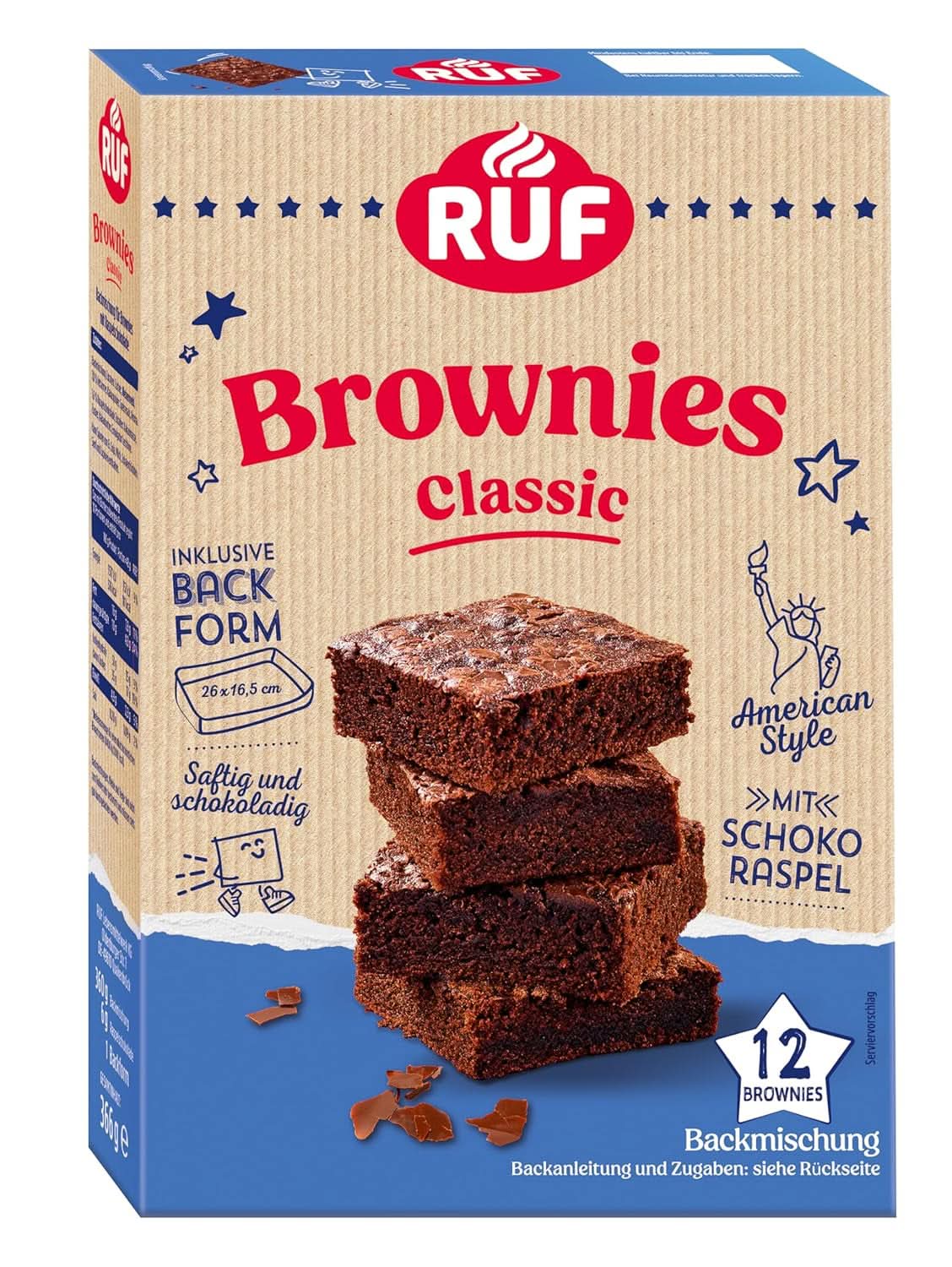 RUF Brookies, brownies och kakor mix, 460 gram Naty Shop Kitchen 366 gram Brownies