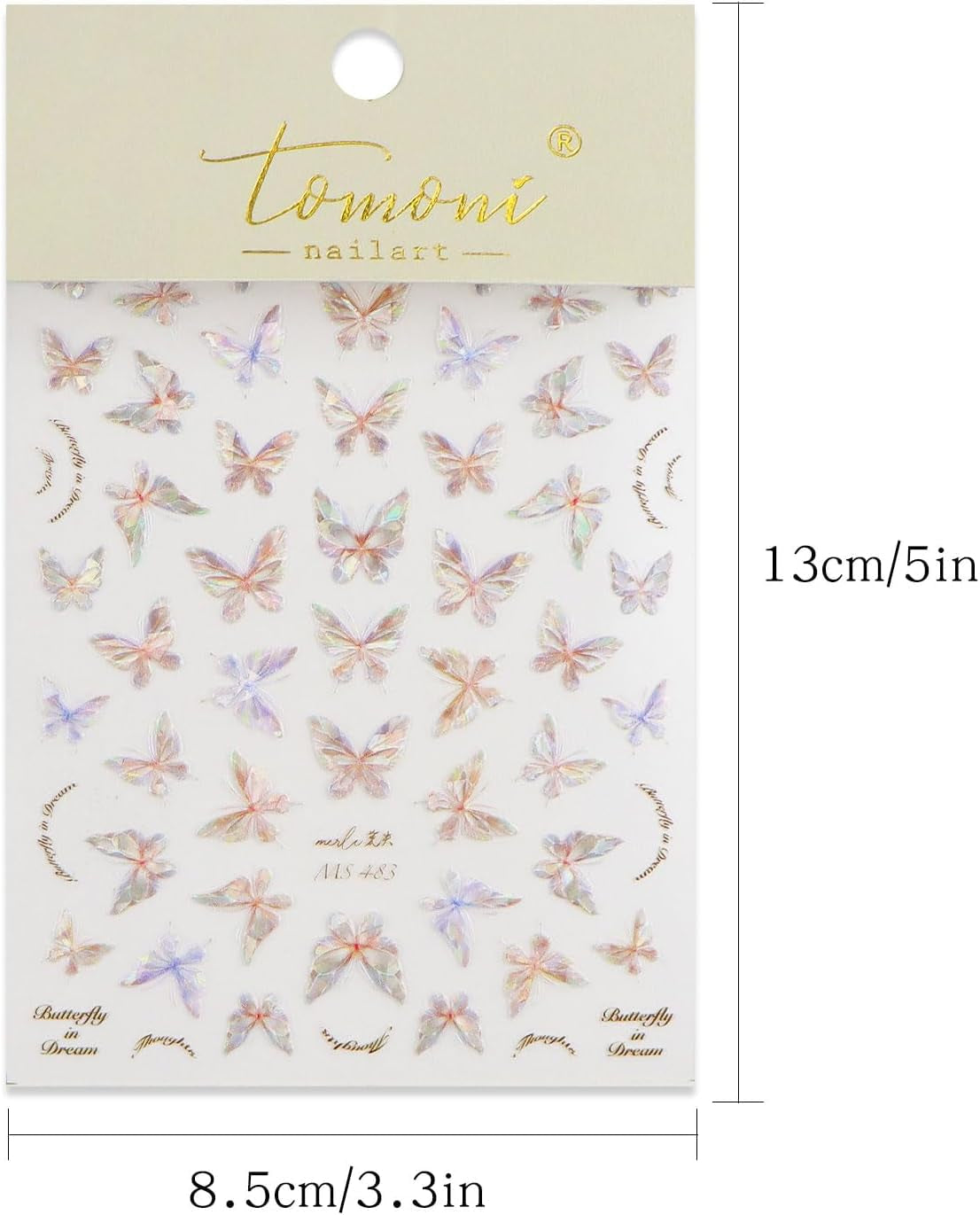 JMEOWIO 3D Nagelsticker Schmetterling Nail Art Sticker Selbstklebend Nagelaufkleber 5D Stereoskopisk Dekoration Nageldesign Zubehör 1 Blatt