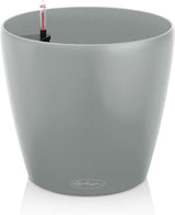 LECHUZA Classico Color ECO 35 ljusgrå blomkruka med bevattningssystem och vattennivåindikator | Tillverkad av 100 % återvunnen plast | Matt finish | Ø 34,5 x 32,5 cm | 18930