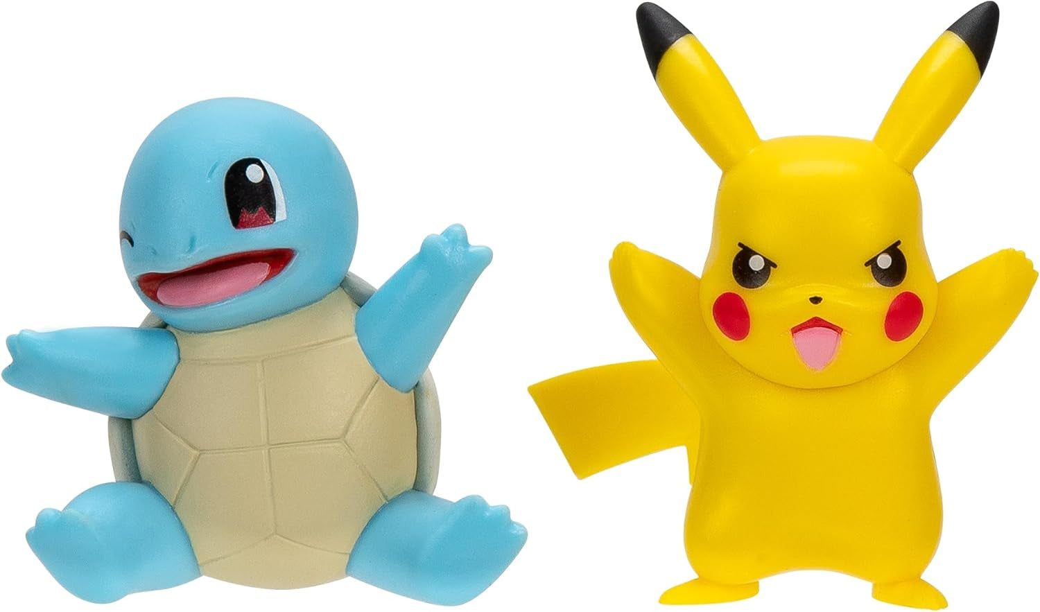 Pokémon PKW3586 - Battle Figure Pack - Pikachu och Schiggy Officiella detaljerade figurer 5 cm vardera Actionfigurer Naty Shop Pikachu och Schiggy