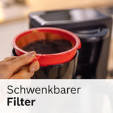 Bosch MyMoment TKA2M113 Filter Espressobryggare, 1,25L glaskaraff, 10-15 koppar, 40 minuters varmhållningsfunktion, Antidroppsystem, Roterande filterhållare, Löstagbar vattentank, 1200 Watt, Mattsvart