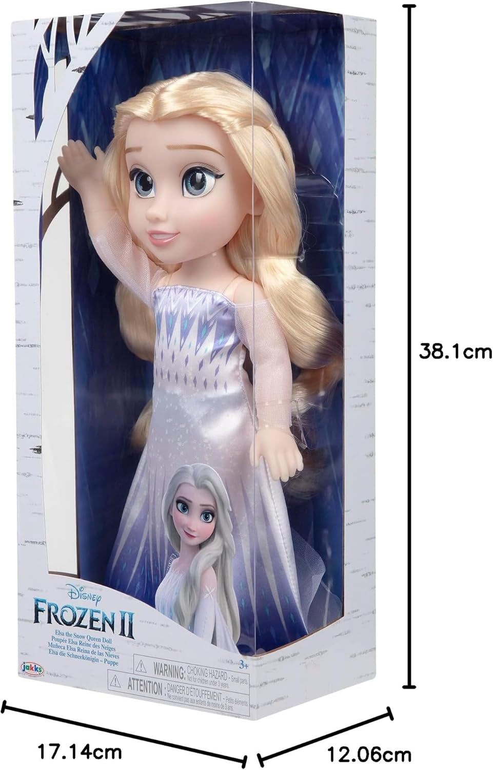 Disney Frozen 2 ELSA The Snow Queen Doll - 35 cm lång, rörlig docka i ikonisk modeklänning och långt hår för extra lek, för tjejer från 3 år och uppåt, 214894 Naty Shop Dolls