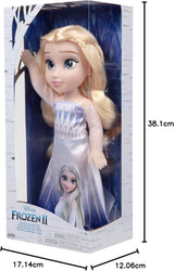 Disney Frozen 2 Elsa Doll - 35 cm lång, poserbar docka i ikonisk modeklänning och långt hår som flödar för extra kul, för tjejer från 3 år och uppåt, 214894