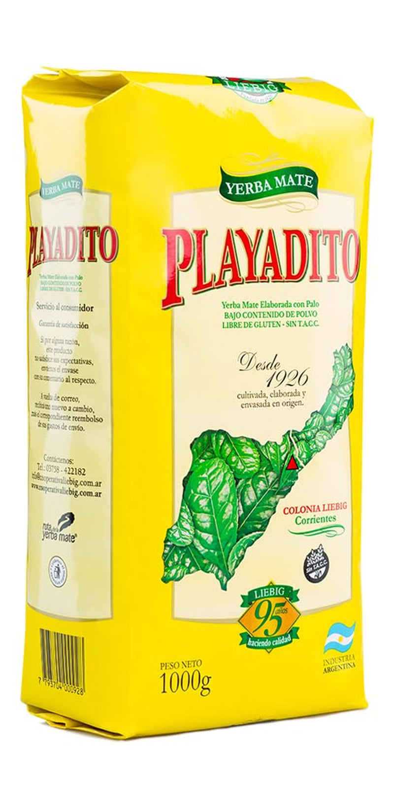Yerba Mate te 1 kg - förpackning med 3 - antioxidant, energigivande, innehåller mineraler och vitamin B - från Argentina