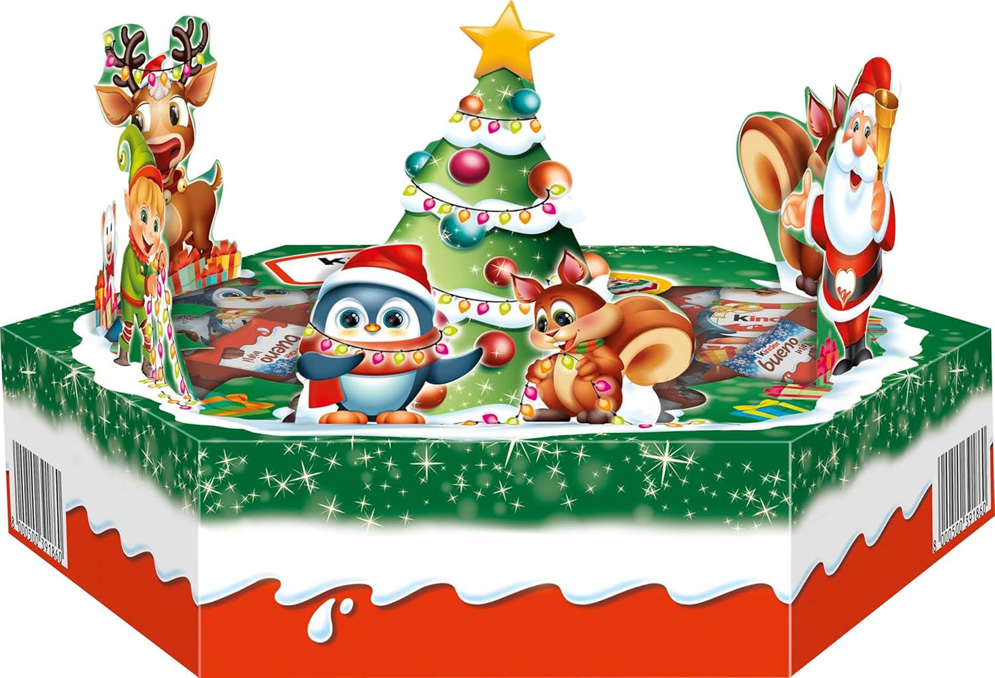 Kinder Mix jultallrik - läckra chokladspecialiteter från Kinder-sortimentet - 143g