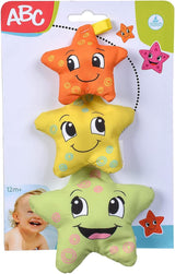 Simba 104010071 - ABC mjuk sjöstjärna, barnleksak, textilstjärnor fyllda med polystyren, 3 stycken, från 6 månader Toys Bebe Naty Shop