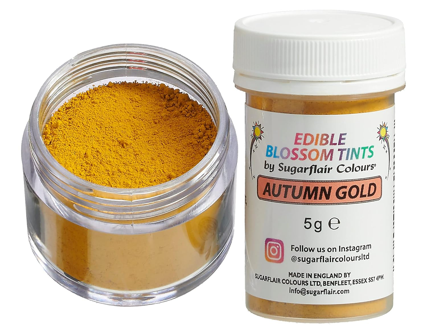 Sugarflair Blossom Tint Dust Autumn Gold Food Coloring Powder - Livsmedelsfärgpulver för tårtdekorationer, fondant, glasyr, choklad, smörkräm, macarons och mer - 5G