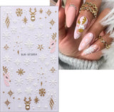 Jul 3D Nagelklistermärken 4 ark 5D Nagelklistermärken Stereoskopiska Nagelklistermärken Dekorationer Nageldesign Tillbehör