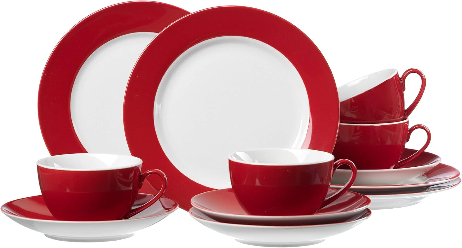 Ritzenhoff & Breker Doppio kaffeservering, 12 delar, porslin, röd