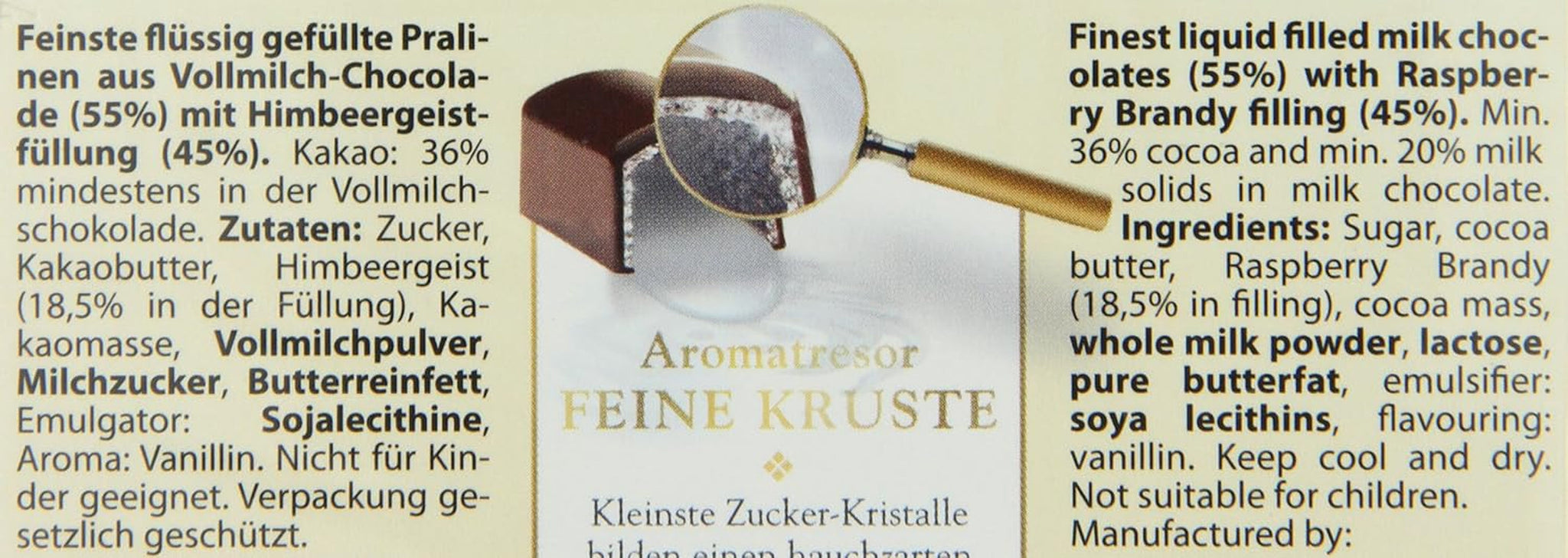 RCP Schladerer-praliner med hallonsprit, mjölkchoklad, sockerskorpa, flytande fyllning, innehåller alkohol, bra present, 2 x 127 g