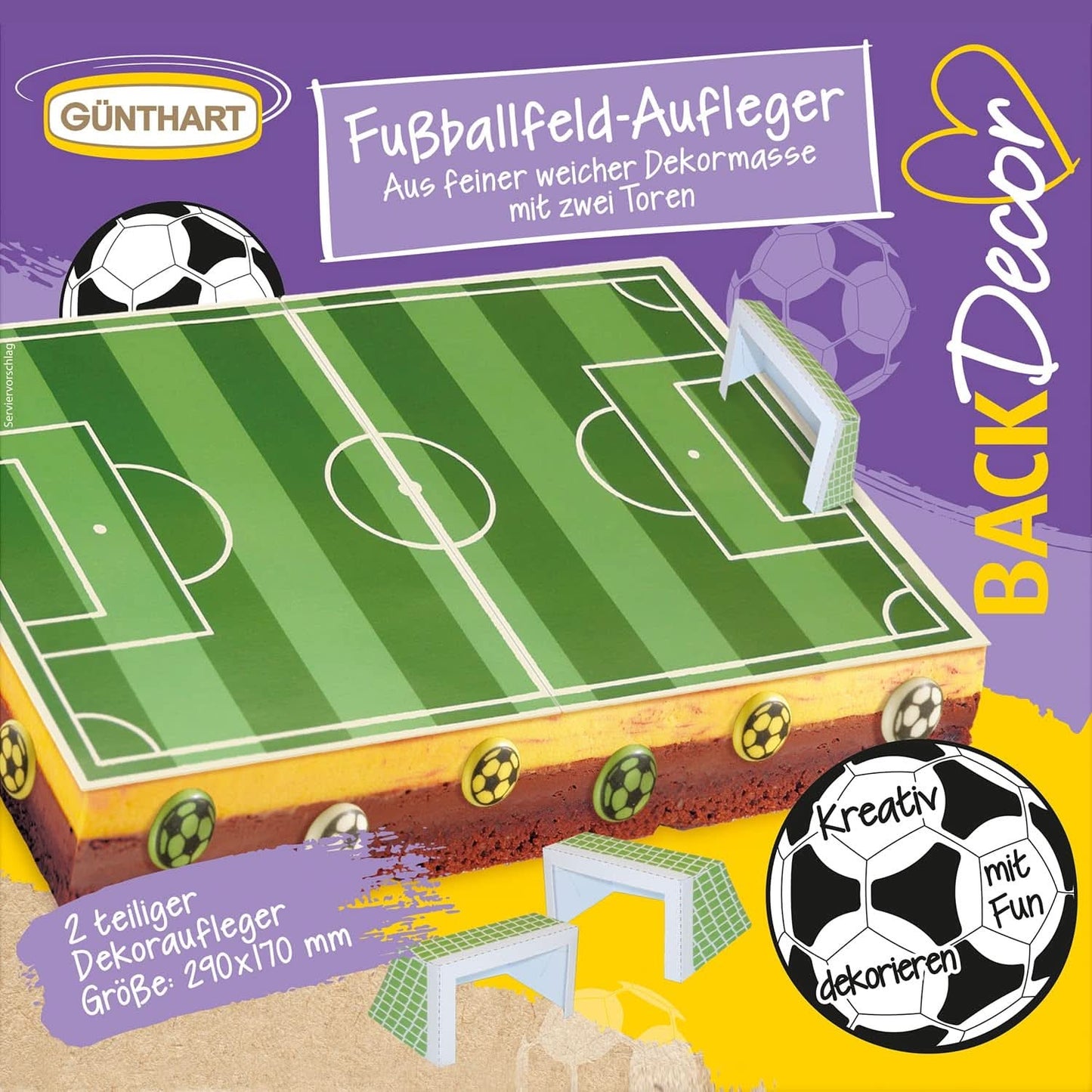 Günthart Backdecor 12 Socker fotbollsspelare och fotbollar, 21 gram Naty Shop Support för fotbollsplaner