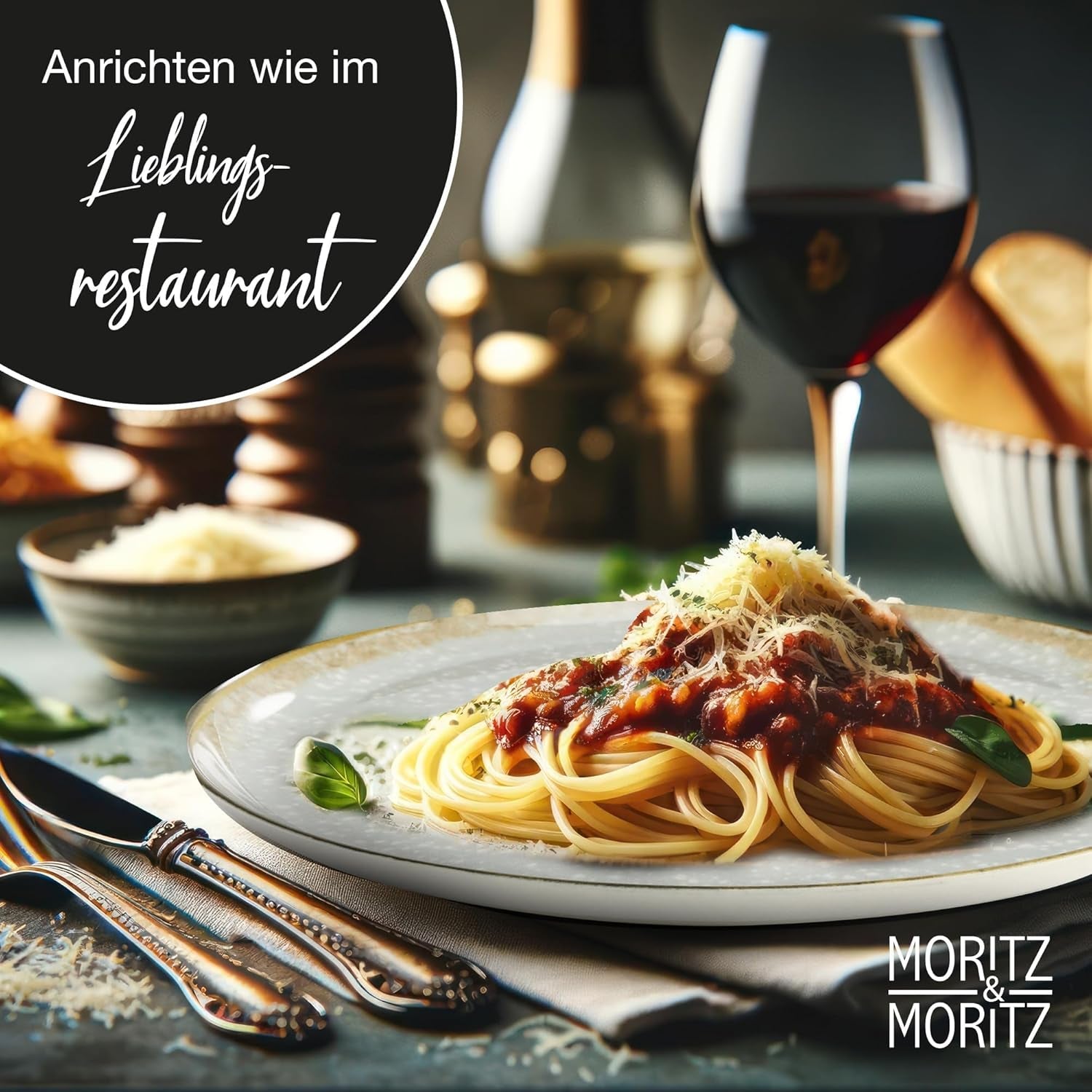Moritz & Moritz BLOSSOM porslinsservis set för 6 personer, 18 delar - Modern servis med lekfull design - Lättskött kaffeservering med tallrikar och skålar - Kombinerad service