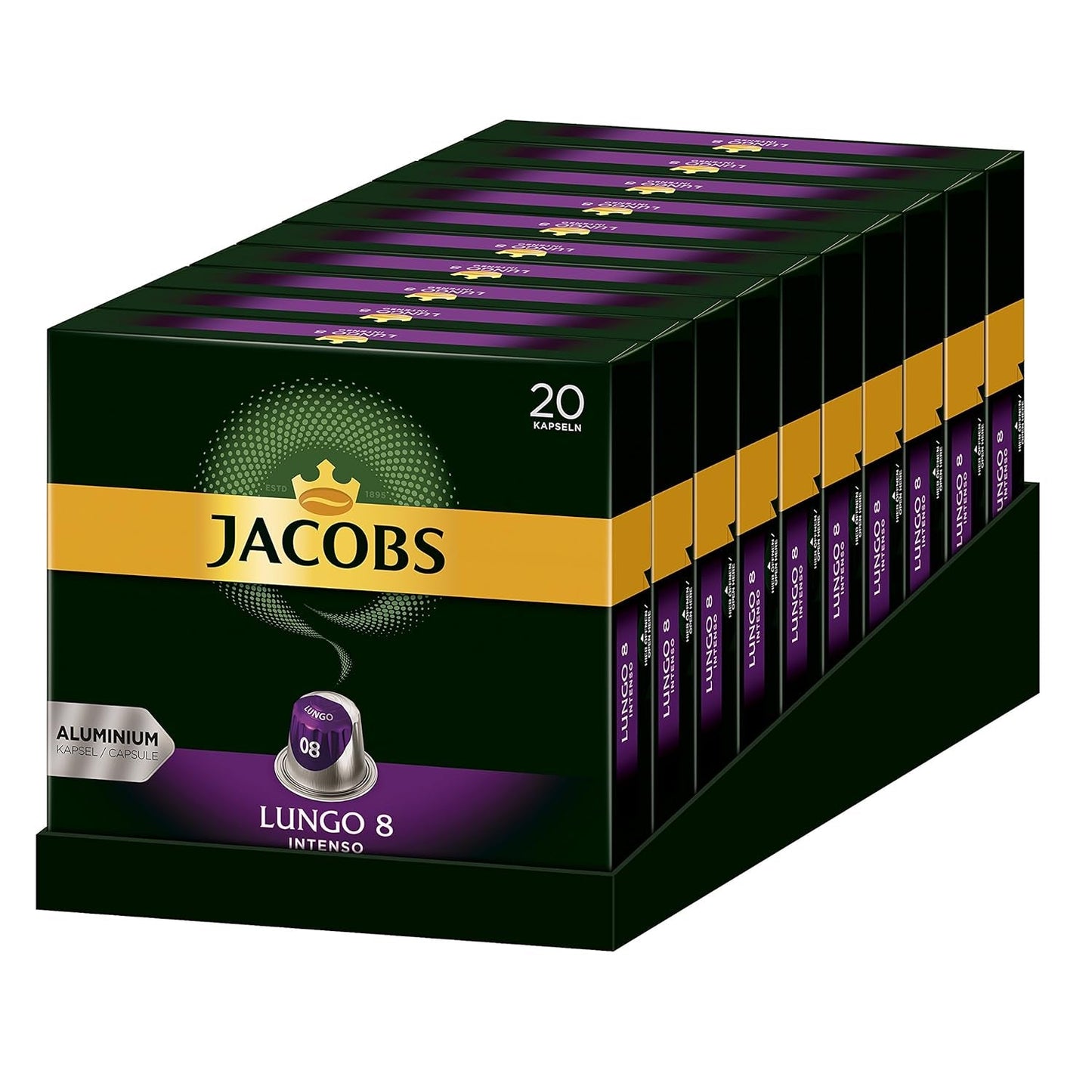 Kaffeekapseln Lungo Intenso, Intensität 8 av 12, 200 Nespresso®* kompatibel Kapseln, 10 x 20 Getränke & Kapseln Espresso Intenso, Intensität 10 100 Nespresso®* kompatibel Kaffeekapseln, 10x10