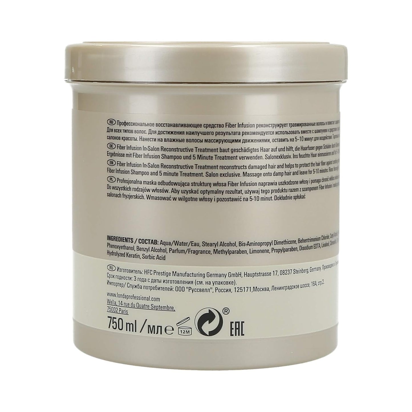 Fiberinfusionsmask, luktfri, 750 ml Naty Shop hårmask