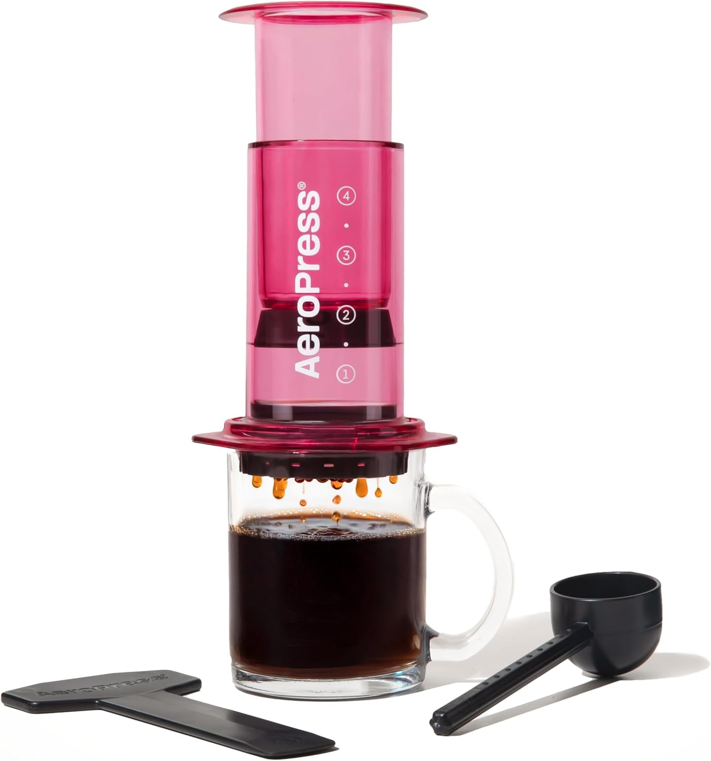 AeroPress original kaffe- och espressobryggare, bärbar kaffebryggare på baristanivå med kammare, kolv och filter, snabbkaffe- och espressobryggare